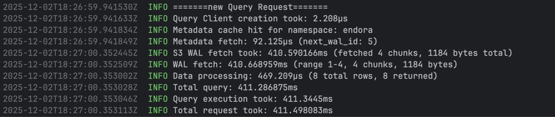 First benchmark: 3 seconds per query